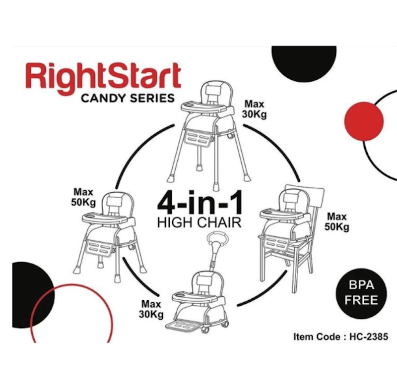 Right Start 4 in 1 High Chair Trike 4