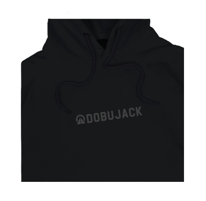 Dobujack Dobujack Little Logo Black On Black Hoodie