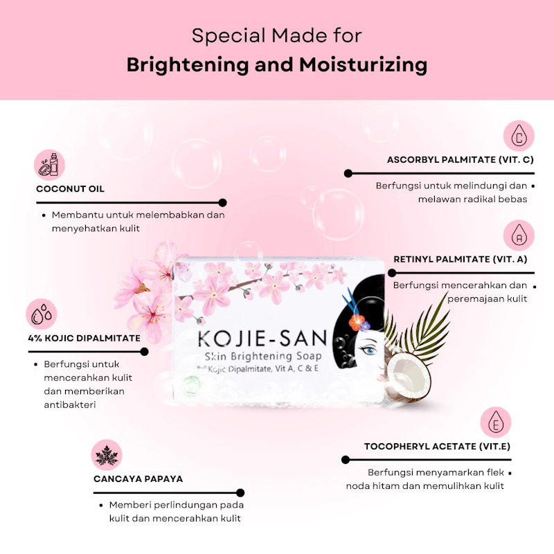 Kojie-San Skin Brightening Soap with Kojic Dipalmitate, Vit. A, C & E 3
