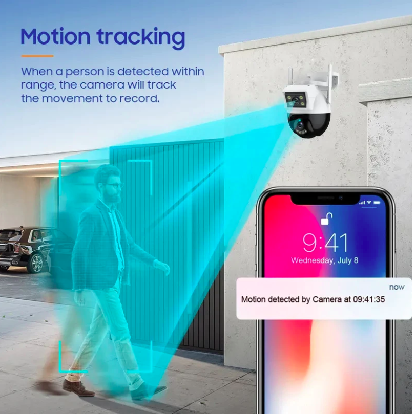 Upin Masa Depan Eyesec CCTV Outdoor Wi-Fi IP Camera 360° PTZ 6MP Q16-2L