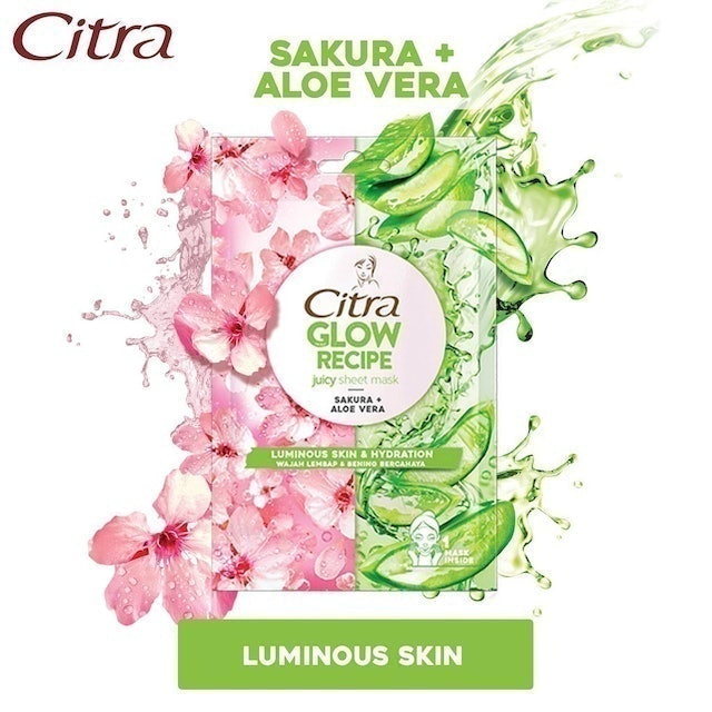 Unilever Citra Glow Recipe Sheet Mask Sakura + Aloe Vera