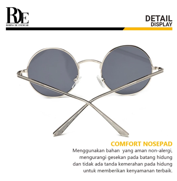 RDE Robins De Eyewear Robins Kacamata Hitam Bulat UV400 6805