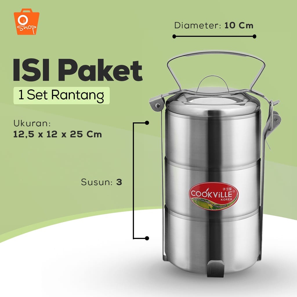  Cookville Rantang 3 Susun 12 cm
