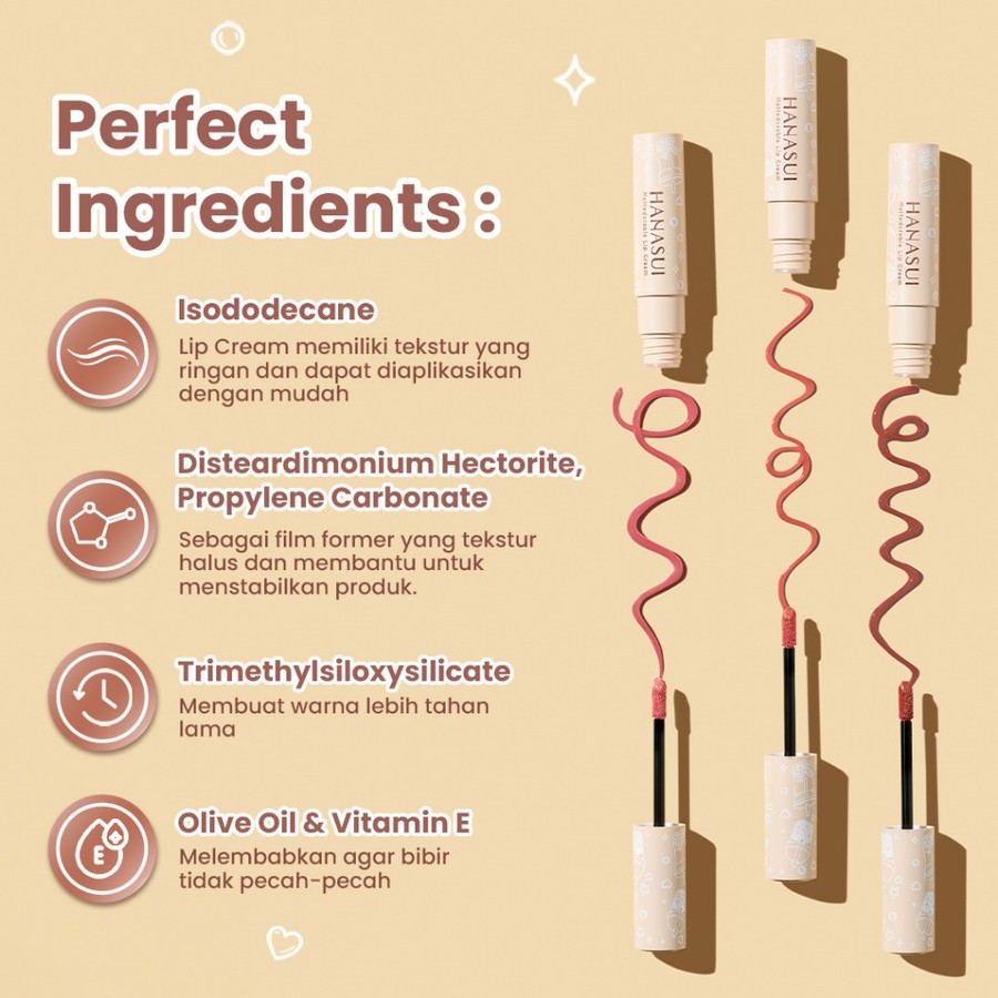 Eka Jaya Internasional Hanasui Mattedorable Lip Cream Boba (02 Brown Sugar)