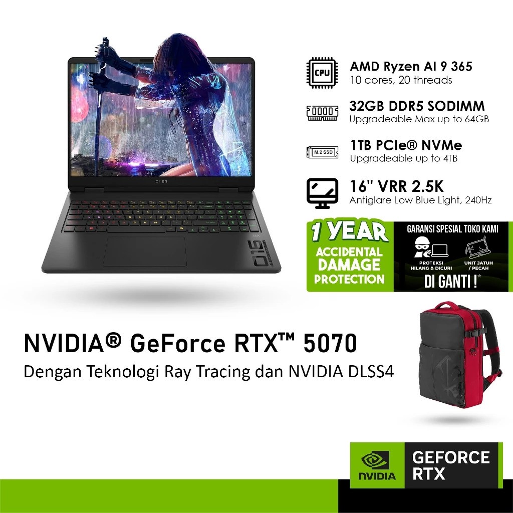 HP HP OMEN Gaming 16 inch Laptop 16-AP0197AX