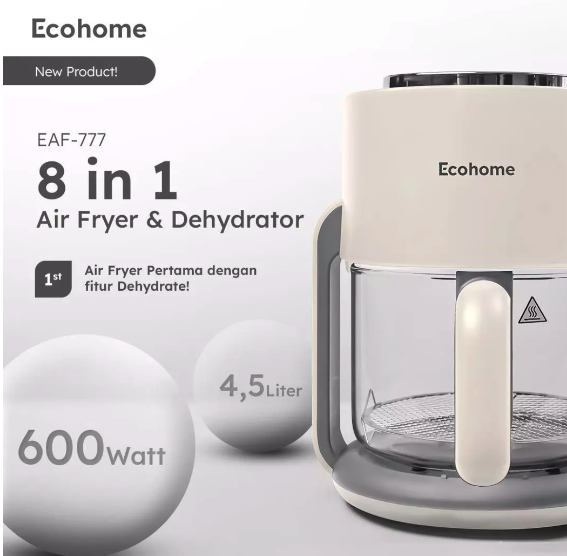 Kawano Pilar Mandiri Ecohome Air Fryer Panoramic EAF-777