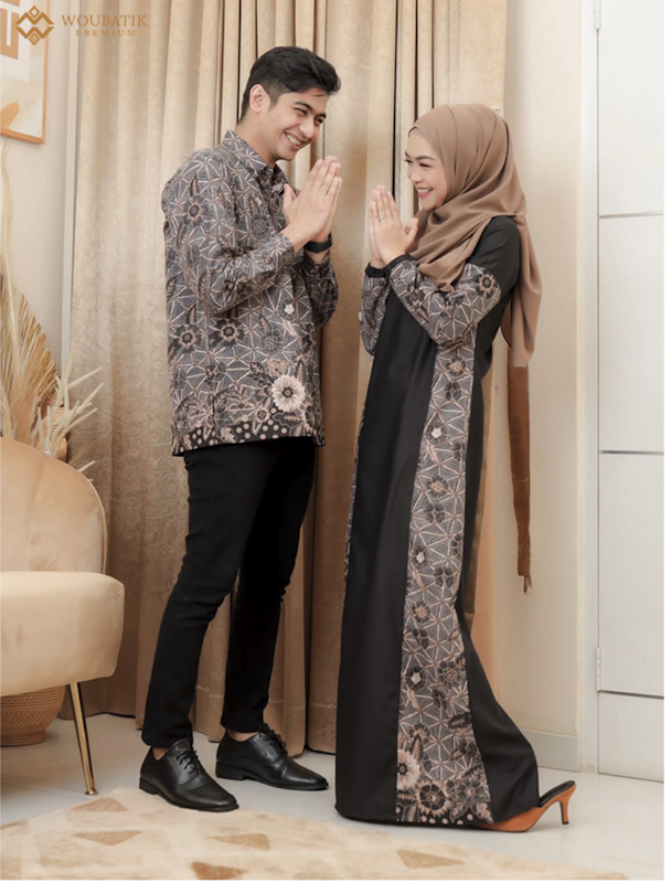 Gamis Batik Couple Syari Ria Ricis Dan Teuku Ryan 3