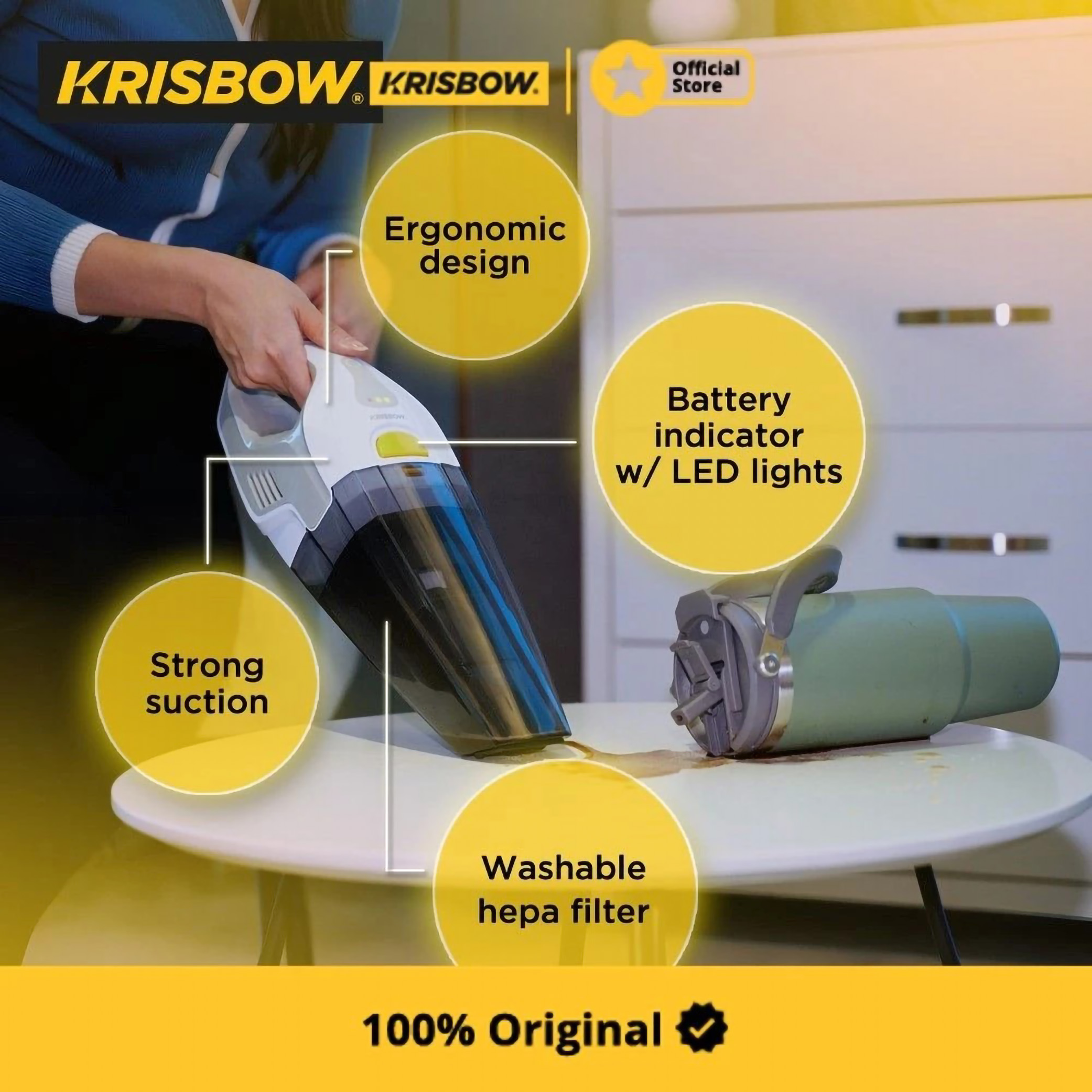 Krisbow Indonesia Krisbow® Wet & Dry Vacuum Cleaner FRVCWB14.8V