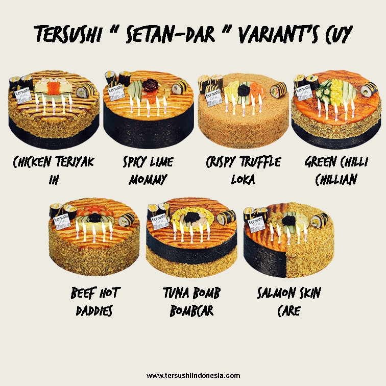  Tersushi Birthday Sushi Setan Dar Package Size 20 cm
