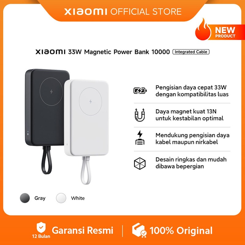 33W Magnetic Power Bank 10000mAh 5