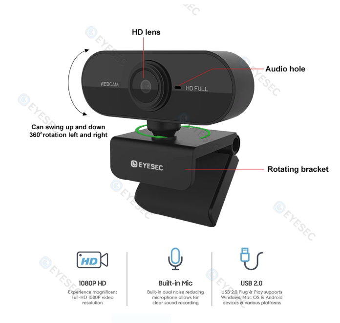 Upin Masa Depan Eyesec Webcam 1080P Laptop USB Kamera PC