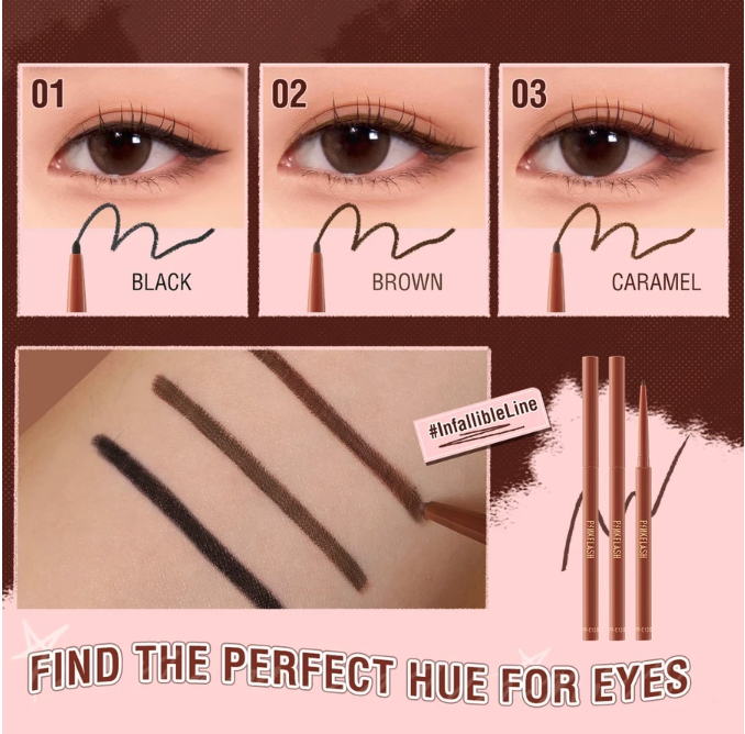 FCL Internasional Indonesia PINKFLASH Hyperfine Smooth Gel Eyeliner Pencil - Brown 02 
