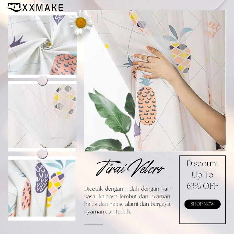 XXMake Tirai Jendela Velcro Motif 5