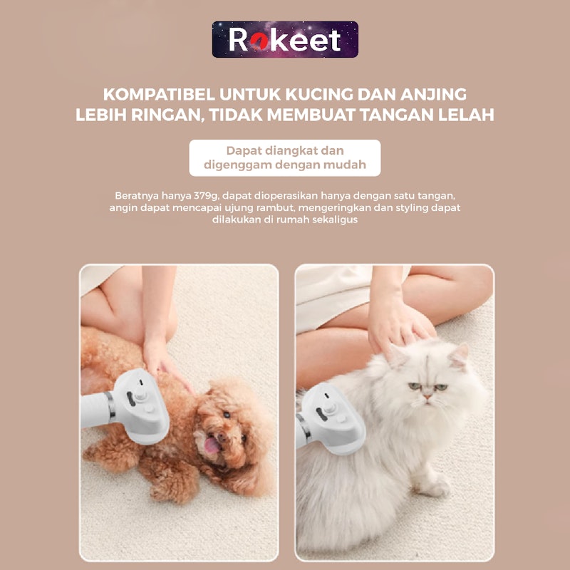 Rokeet 2-In-1 Pet Grooming Hair Dryer 3