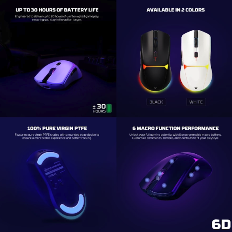 Fantech CRYPTO Gen II VX7v2 WG7v2 Mouse Gaming Wireless 4