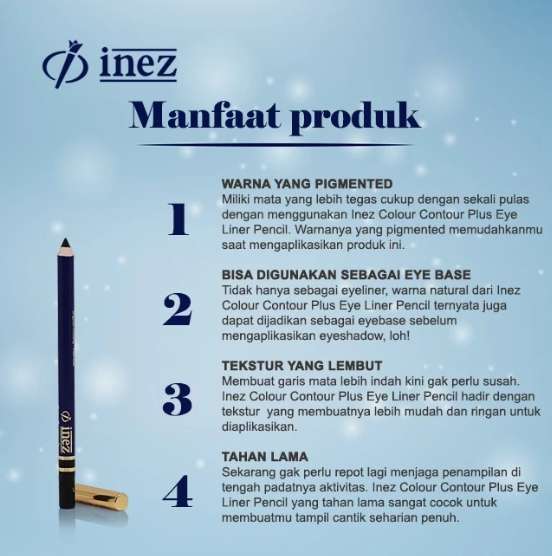Kosmetikatama Super Indah Inez Cosmetics Color Contour Plus Eyeliner Pencil - Alaska Sky 09 