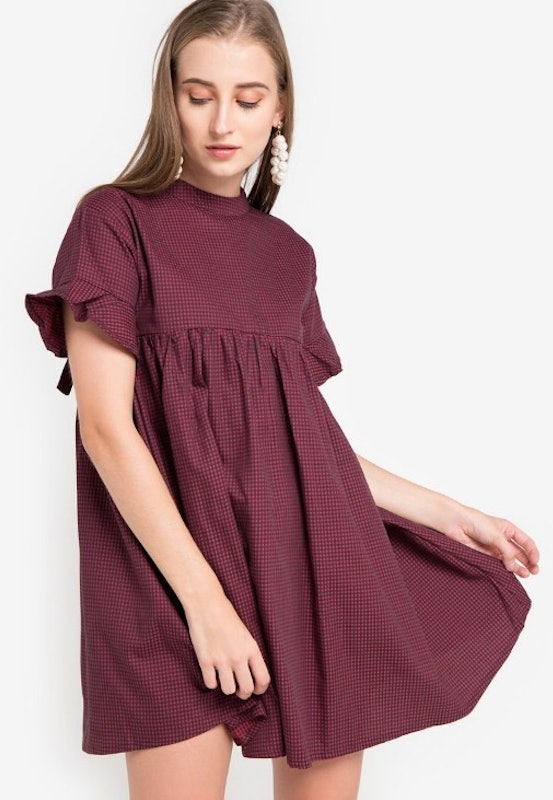 Short Sleeve Woven Dress 3