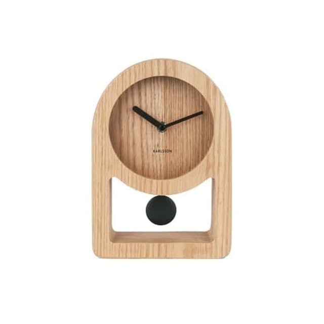 Karlsson Table Clock Lena Pendulum Wood Veneer
