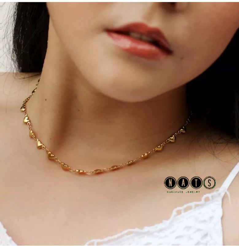 Kalung Choker Love Vintage Emas 4