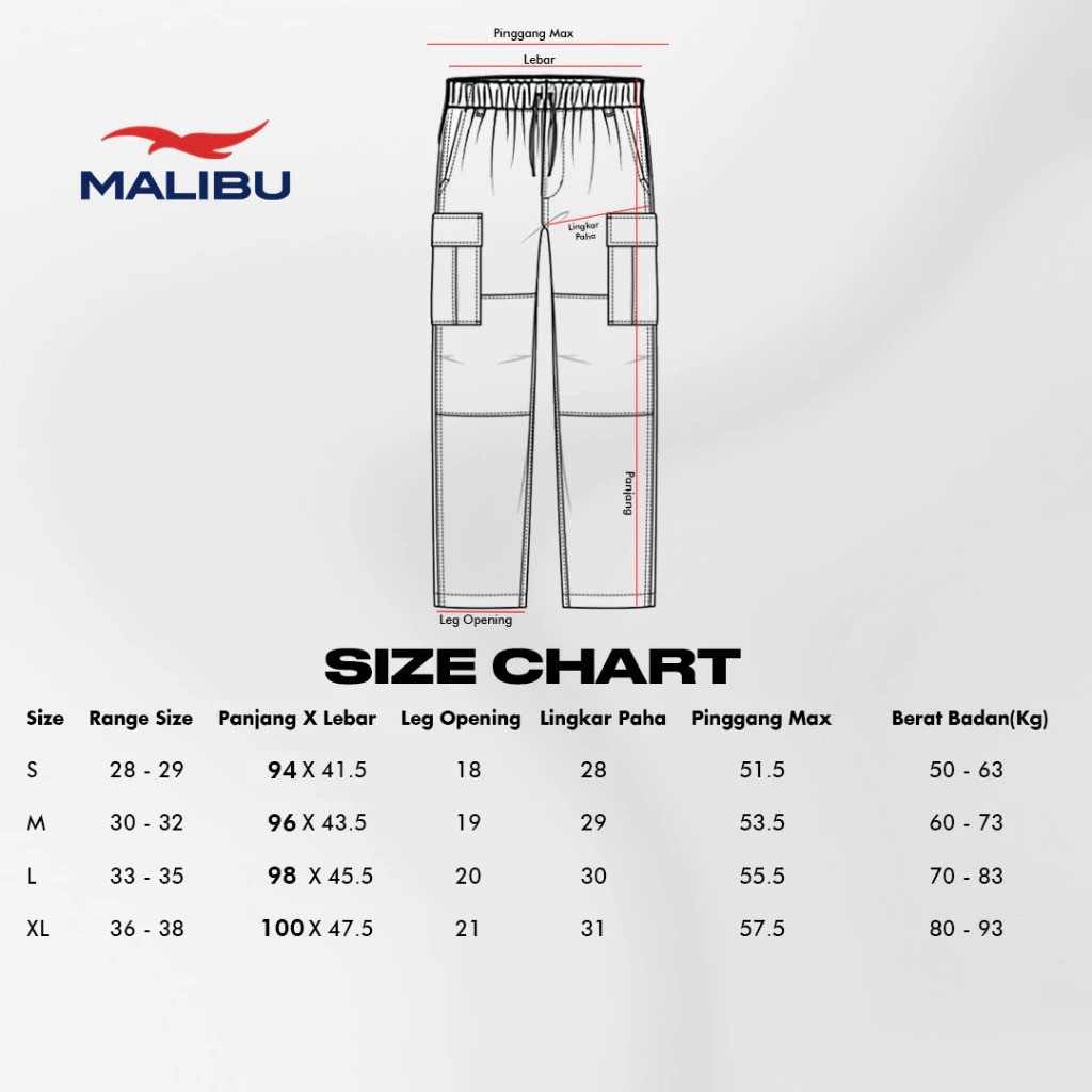 Malibu Clothing Malibu Cargo Long Pants Seri 1  MLPJ 03 White