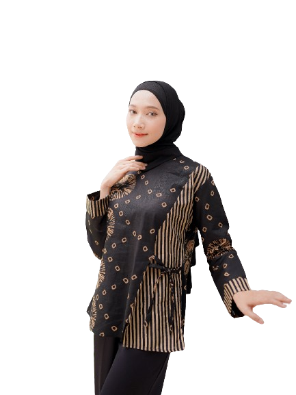 Batik Kerja Jumputan Hitam 1