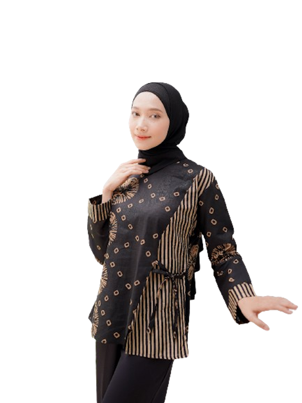 Batik Kerja Jumputan Hitam 1