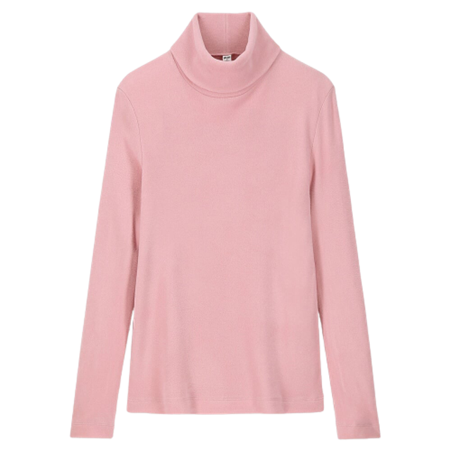 Women HEATTECH T-Shirt Fleece Turtle Neck 4