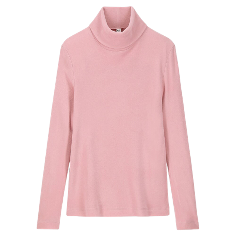 Women HEATTECH T-Shirt Fleece Turtle Neck 4