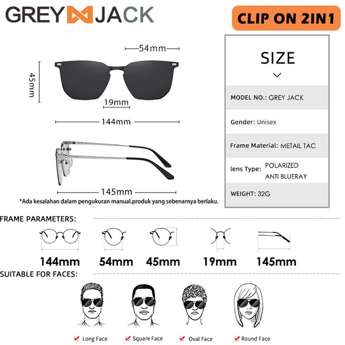 Grey Jack Kacamata Clip On 2in1 5