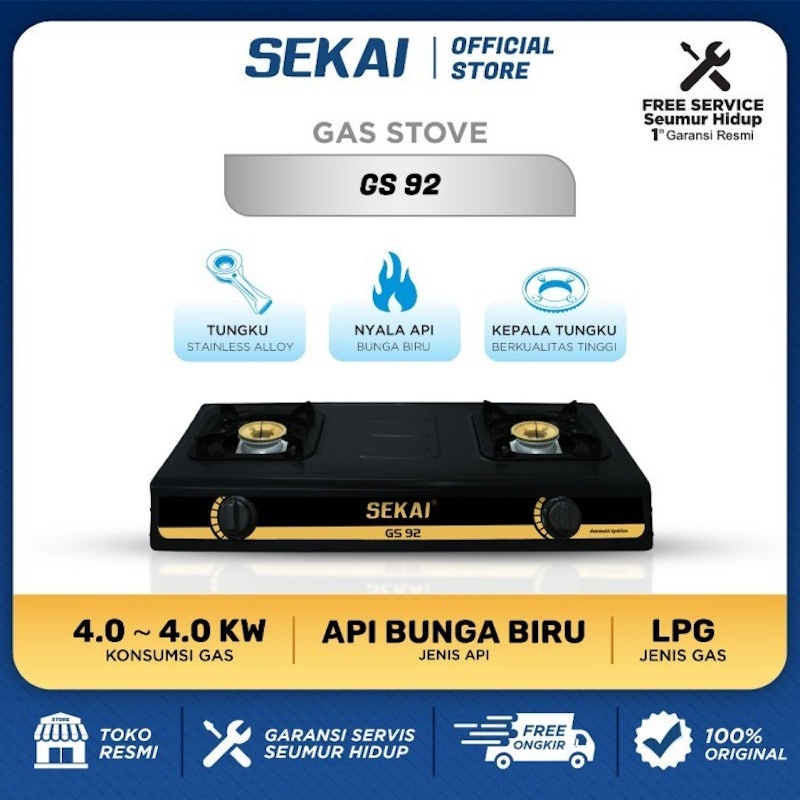 SEKAI Kompor Gas 2 Tungku 5