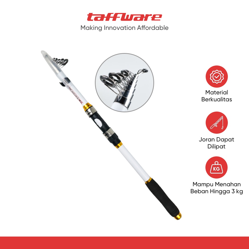 TaffSPORT Joran Pancing Antena Portable Carbon Fiber Telescopic 3M 2