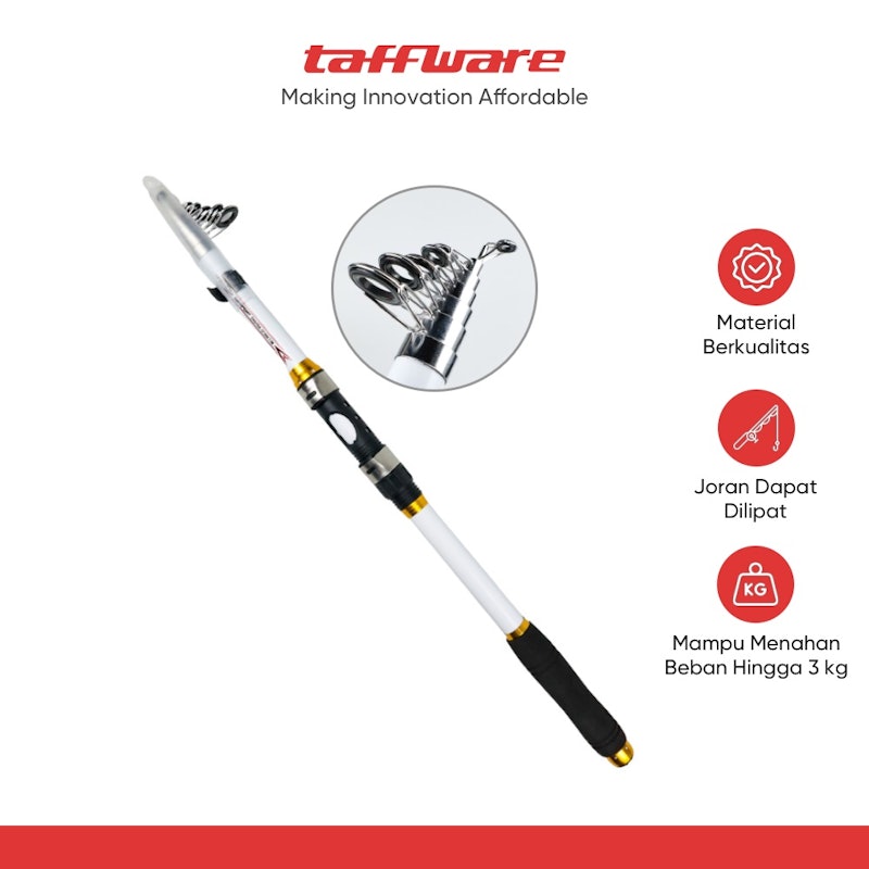 TaffSPORT Joran Pancing Antena Portable Carbon Fiber Telescopic 3M 2
