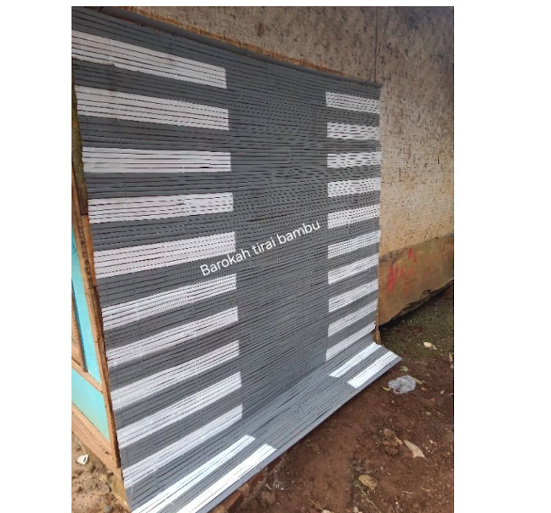 Tirai Bambu Outdoor Motif Kombinasi Salur 3