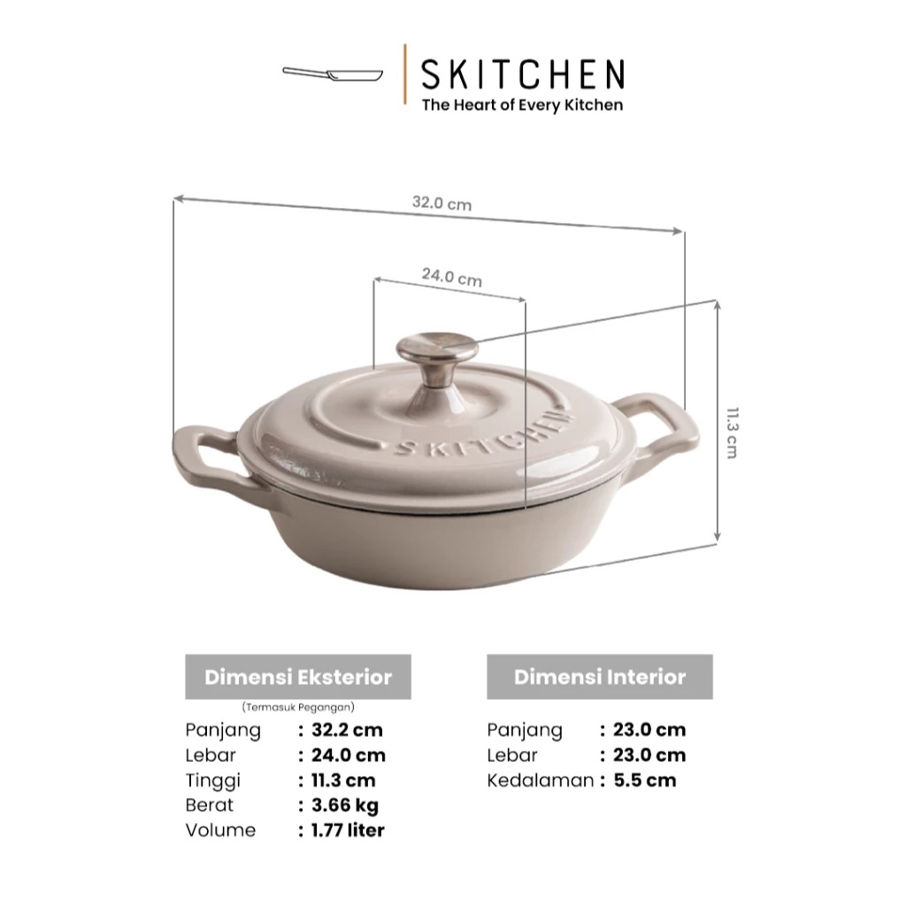 Karya Inovasi Purnama  SKITCHEN Aurora Braiser Pan