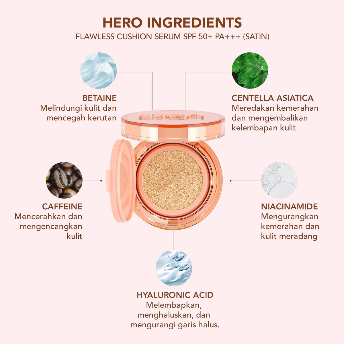 Keva Cosmetics International ESQA Flawless Cushion Serum SPF 50+ PA+++ Custard