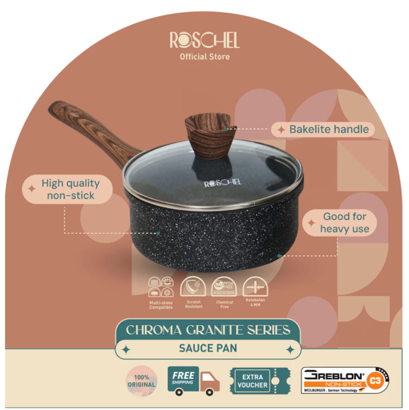 Roschel Chroma Granite Saucepan 18 cm + Lid 4