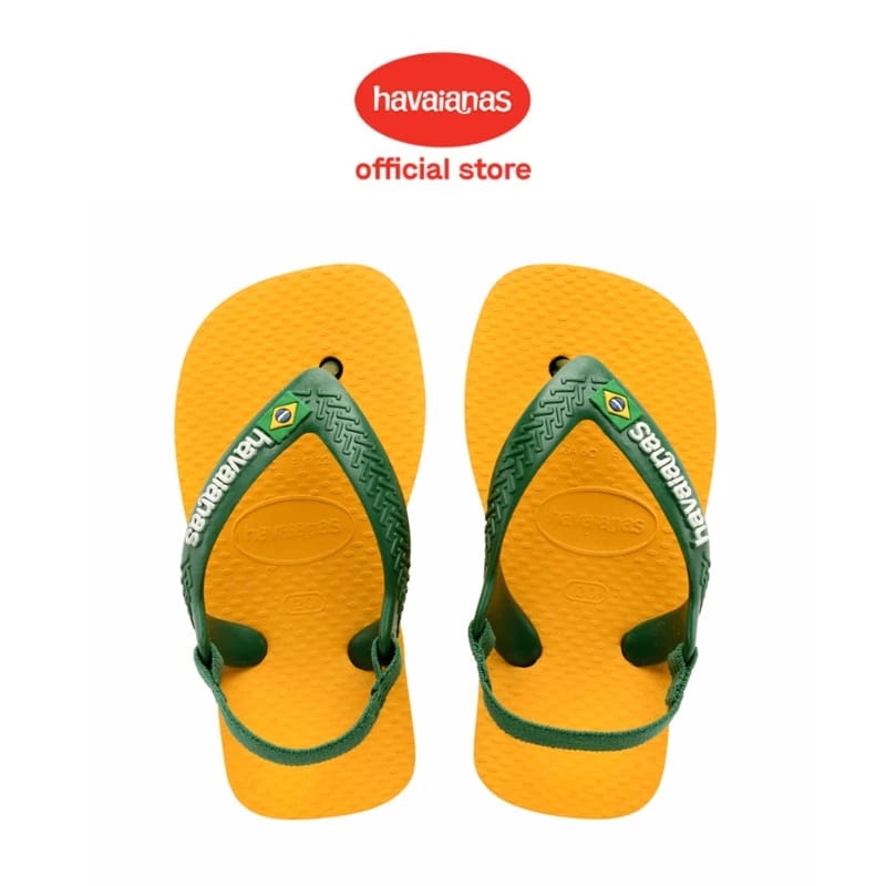  Havaianas New Baby Brasil Logo  2151-Pop Yellow/Amazon