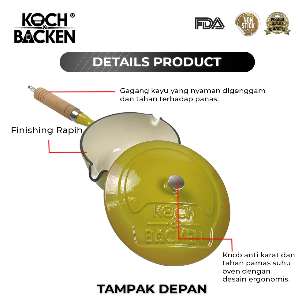 Koch Backen International Koch&Backen Cast Iron Enameled Milk Pot 14 cm