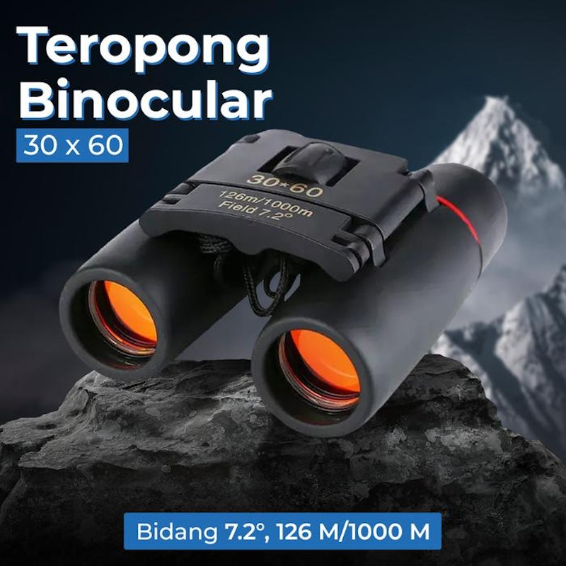 TaffSPORT Teropong Binocular HD 30x60 Portable Outdoor 126M/1000M 3