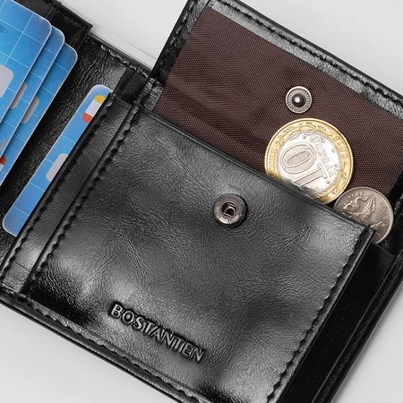 Global Leather Product Indonesia BOSTANTEN Dompet Pria Koin Ritsleting