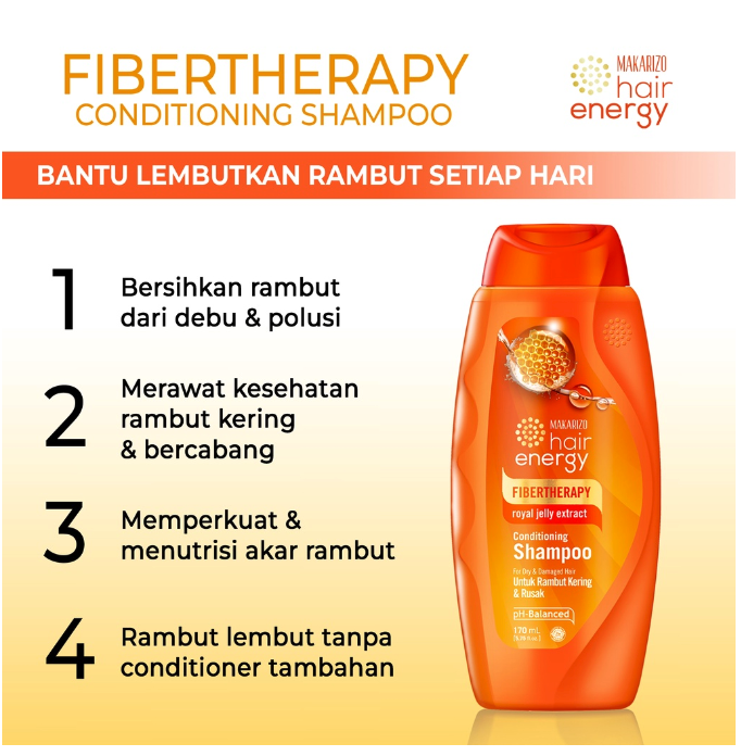 Damai Sejahtera Mulia  Makarizo Fibertherapy Conditioning Shampoo With Royal Jelly Extract