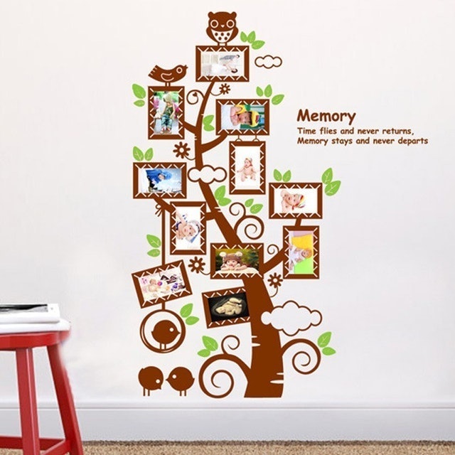 Owl Tree & Empty Frame Wall Sticker 1