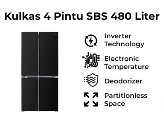 Hartono Istana Teknologi Polytron Kulkas Side By Side 4 Pintu New Belleza Inverter PRS 510X