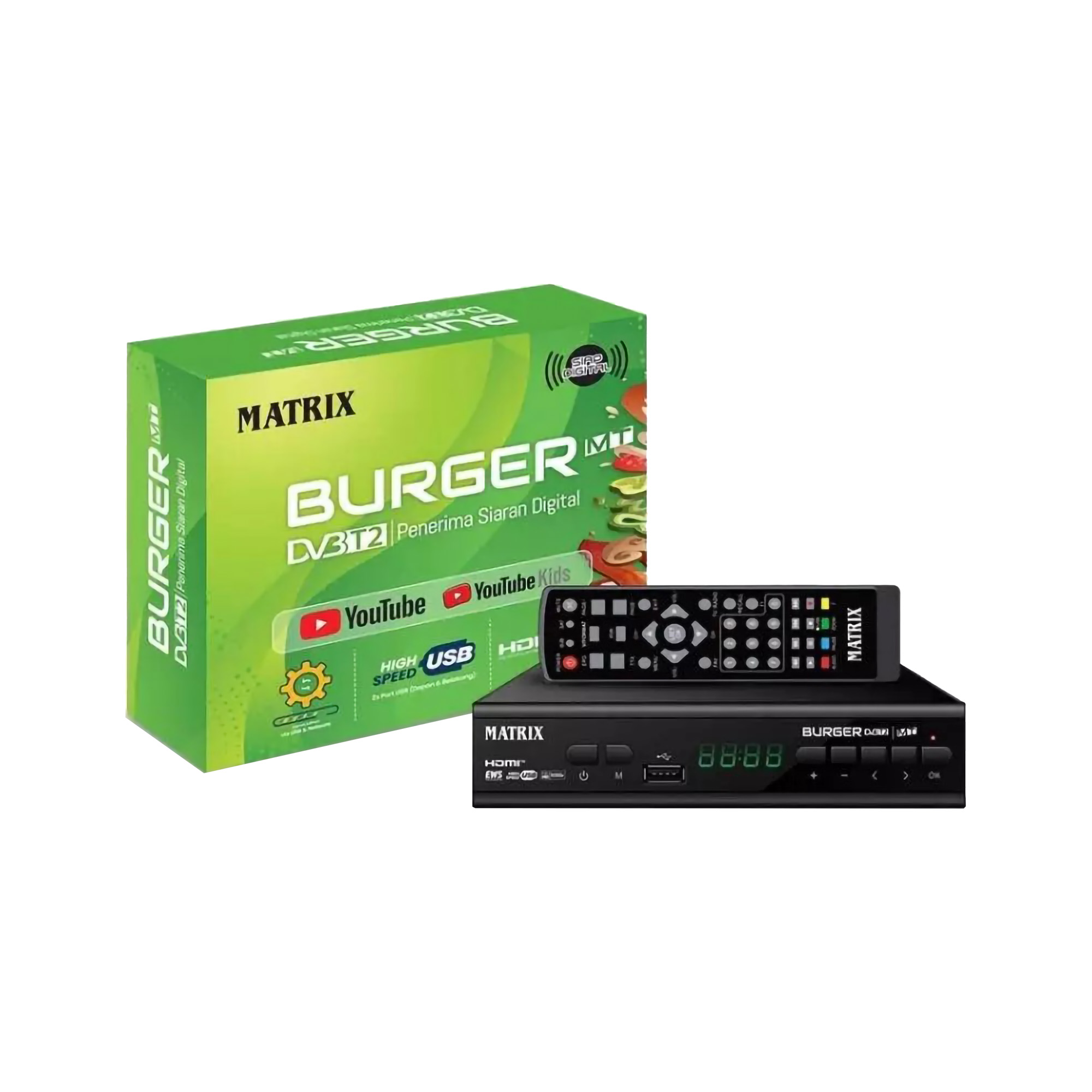 MATRIX Set Top Box Burger Hijau DVBT2 MT