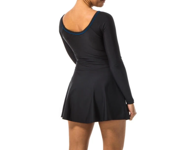 Decathlon Sports Indonesia Nabaiji Women's Una Sleeve One-Piece Swimsuit Black 8577104