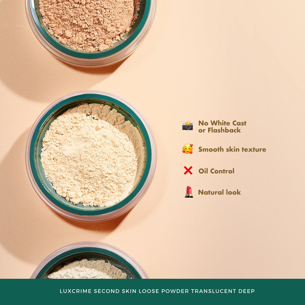 Luxury Cantika Indonesia Luxcrime Second Skin Loose Powder Translucent Deep