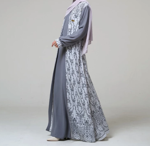  Maraya Dress Gamis Syahira Grey