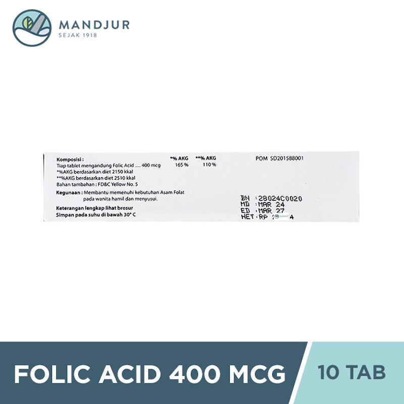 Promed Folic Acid 400 mcg 10 Tablet 2