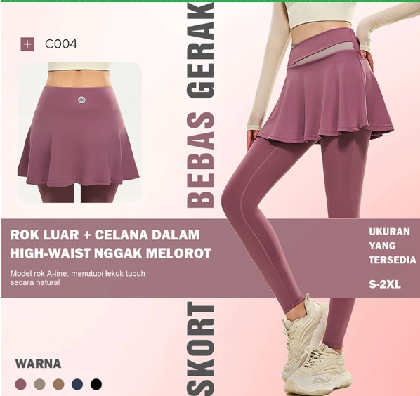  KKTOP Celana Yoga High Waist Dua Lapis