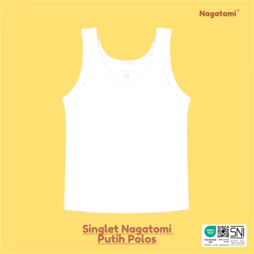  Nagatomi Baby Wear Singlet Bayi Putih Polos